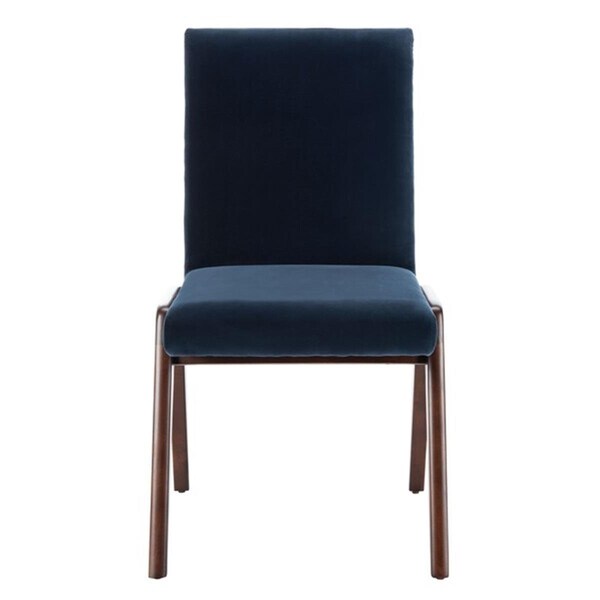 Safavieh 20.1 x 22.8 x 37.8 in. Forrest Dining Chair - Navy & Dark Walnut - SFV7502A-SET2