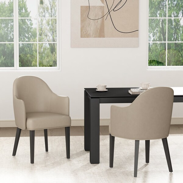 Manhattan Comfort Hillman Dining Armchair in Sand - Set of 2 - 2-DC087AR2-SD
