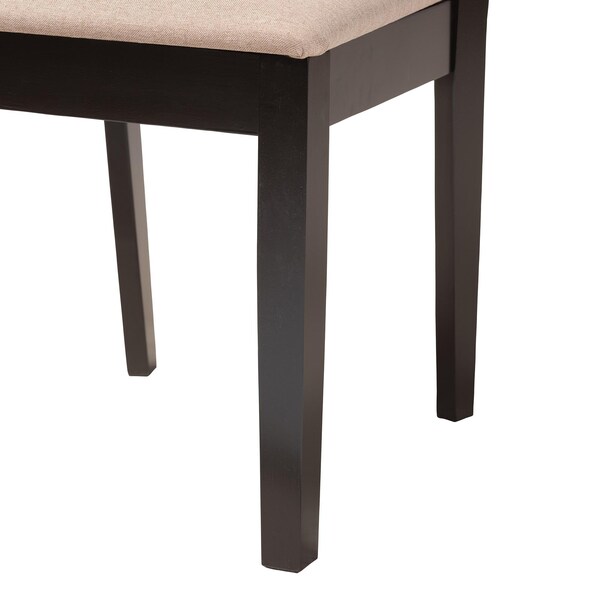 Baxton Studio Florencia Modern Beige Fabric and Espresso Brown Finished Wood 2-Piece Dining Chair Set - 231-2PC-13206-ZORO