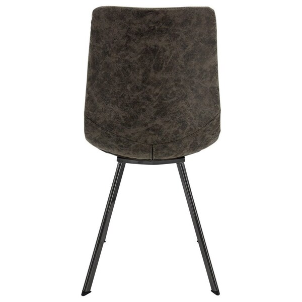 Leisuremod Markley Modern Leather Dining Chair with Metal Legs, Grey - MC18GR