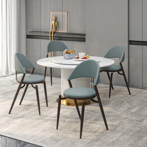 Leisuremod Venice Collection Modern Dining Chair In Light Grey - VC49LGR
