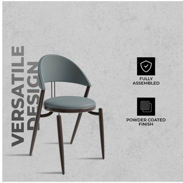 Leisuremod Venice Collection Modern Dining Chair In Light Grey - VC49LGR