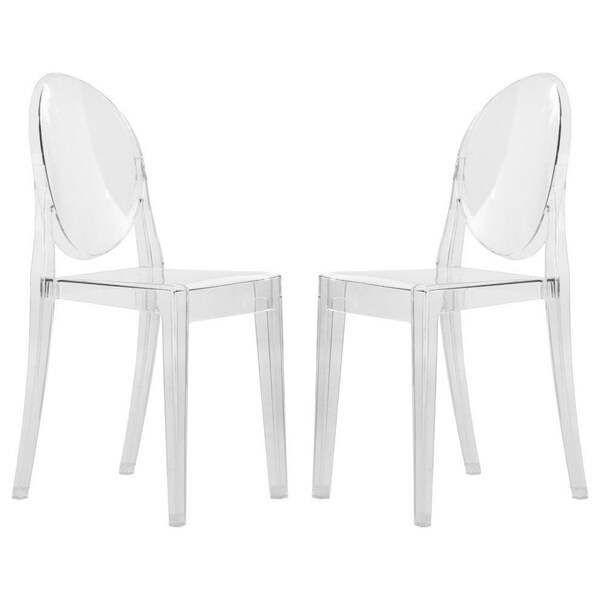 Leisuremod Marion Transparent Acrylic Modern Chair, Clear, 2PK - GV19CL2