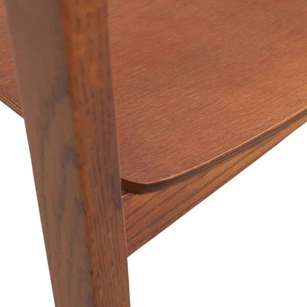 Leisuremod Rivo Collection Elegant Dining Chair in Dark Natural Wood, 4PK - RC20LBR4