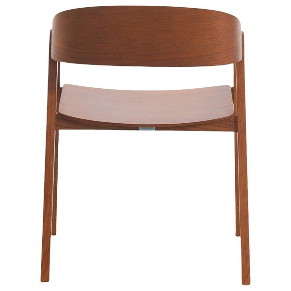 Leisuremod Rivo Collection Elegant Dining Chair in Dark Natural Wood, 4PK - RC20LBR4