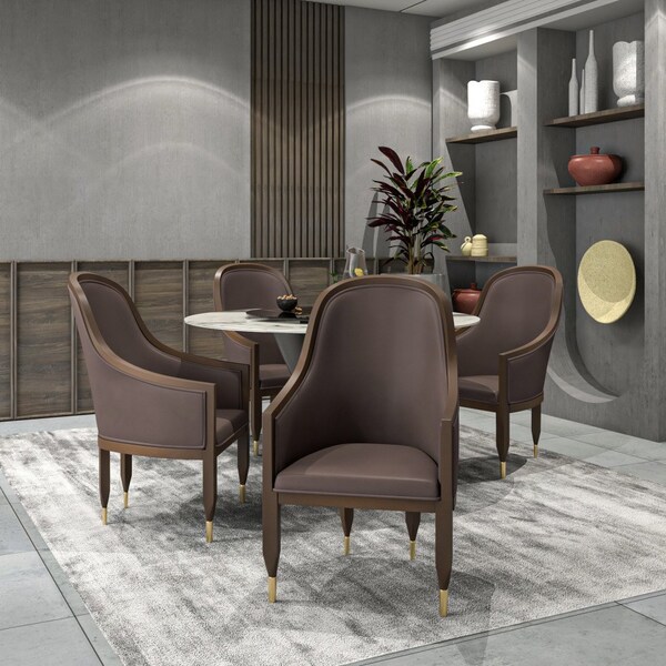 Leisuremod Belle Series Modern Dining Chair in Dark Brown - BC26DBR