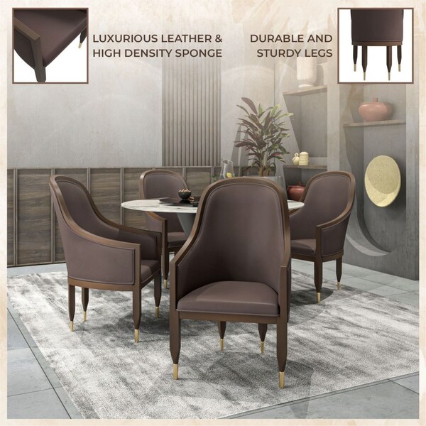 Leisuremod Belle Series Modern Dining Chair in Dark Brown - BC26DBR