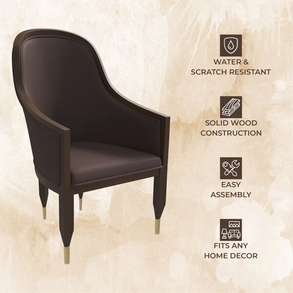 Leisuremod Belle Series Modern Dining Chair in Dark Brown - BC26DBR