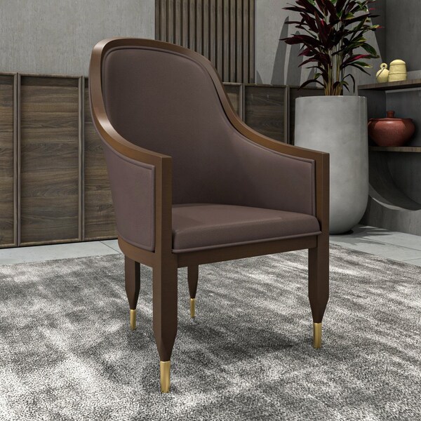 Leisuremod Belle Series Modern Dining Chair in Dark Brown - BC26DBR