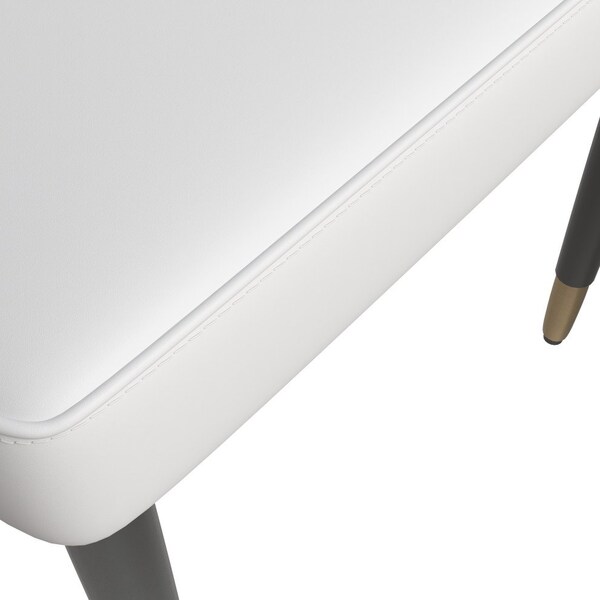 Leisuremod Allure Modern Dining Chair In White and Oak Wood Legs - AC49W