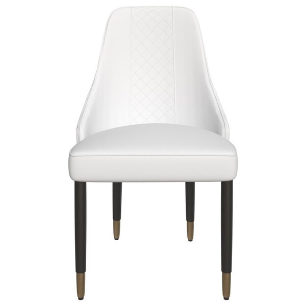 Leisuremod Allure Modern Dining Chair In White and Oak Wood Legs - AC49W