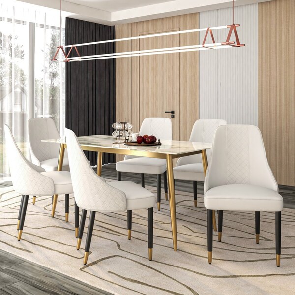 Leisuremod Allure Modern Dining Chair In White and Oak Wood Legs - AC49W