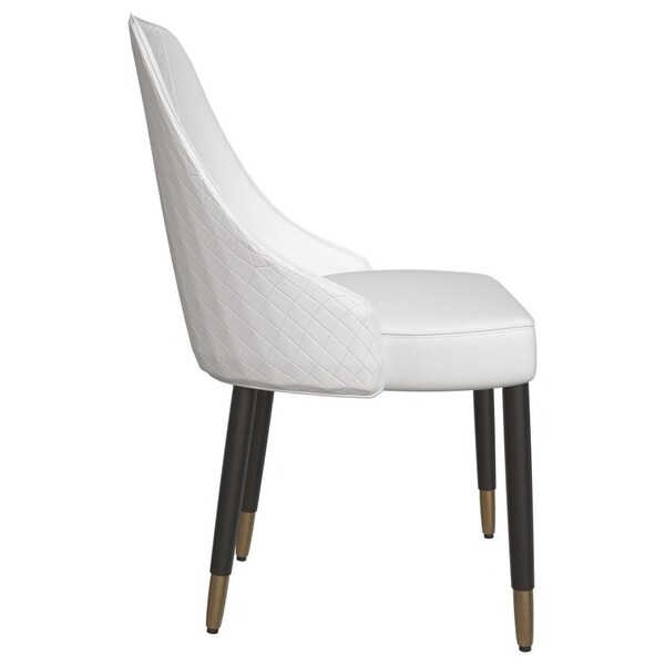 Leisuremod Allure Modern Dining Chair In White and Oak Wood Legs - AC49W