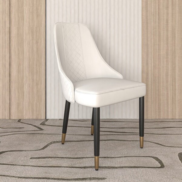 Leisuremod Allure Modern Dining Chair In White and Oak Wood Legs - AC49W