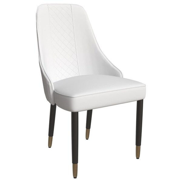 Leisuremod Allure Modern Dining Chair In White and Oak Wood Legs - AC49W