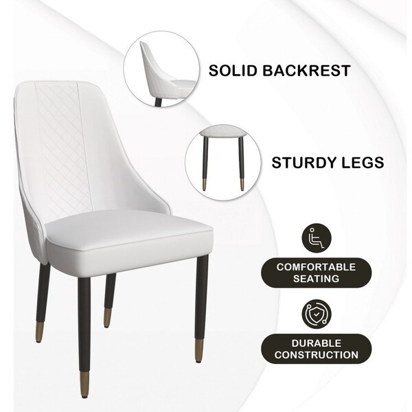 Leisuremod Allure Modern Dining Chair In White and Oak Wood Legs - AC49W
