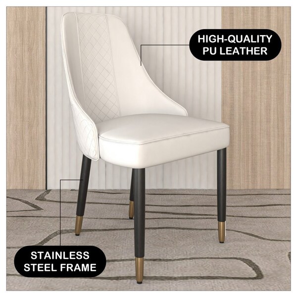 Leisuremod Allure Modern Dining Chair In White and Oak Wood Legs - AC49W