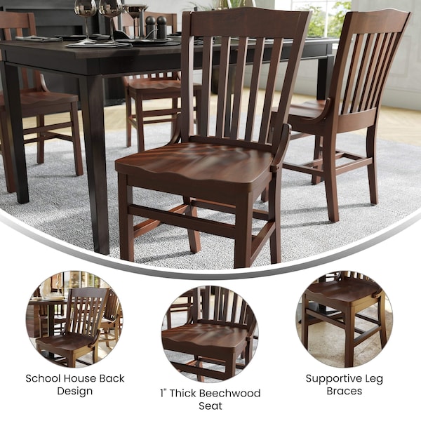 Flash Furniture Dining Chair, Hercules, Walnut Wood - XU-DG-W0006-WAL-GG