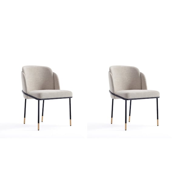 Manhattan Comfort Modern Dining Chair Perfect for Dining and Home Office Use, PK 2 - 2-DC052-WT