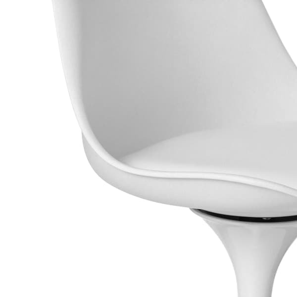 Fabulaxe Swivel Tulip Side Chair w/Cushioned Seat, White Polypropylene Accent Side Chair - QI004628.WT