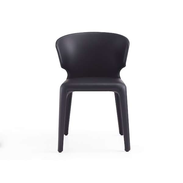 Manhattan Comfort Conrad Leather Dining Chair in Black (Set of 2) - DC031-BK