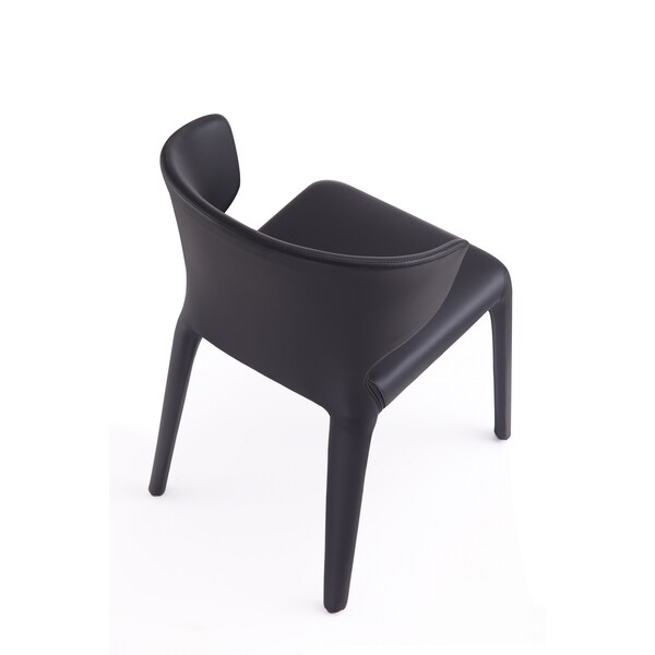 Manhattan Comfort Conrad Leather Dining Chair in Black (Set of 2) - DC031-BK