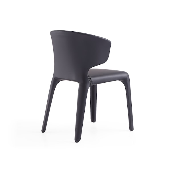 Manhattan Comfort Conrad Leather Dining Chair in Black (Set of 2) - DC031-BK