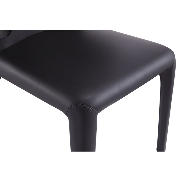 Manhattan Comfort Conrad Leather Dining Chair in Black (Set of 2) - DC031-BK
