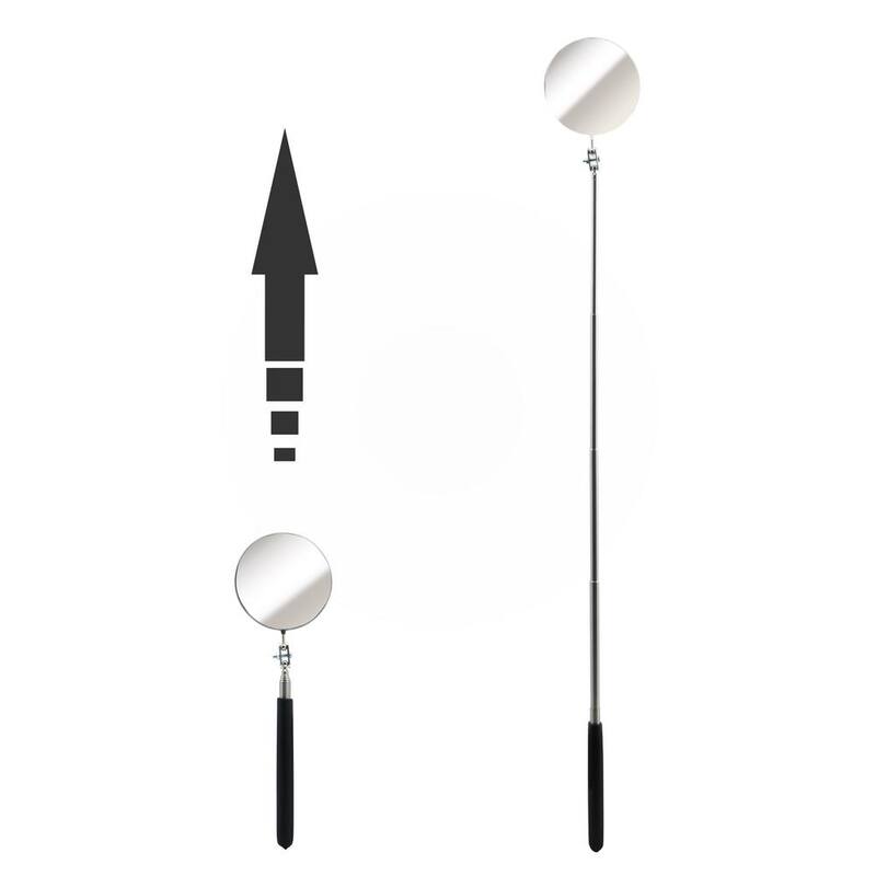 ULLMAN 3.25 in. Round Telescoping Inspection Mirror with Cushion Grip Handle - HTS-2