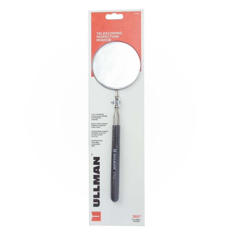 ULLMAN 3.25 in. Round Telescoping Inspection Mirror with Cushion Grip Handle - HTS-2