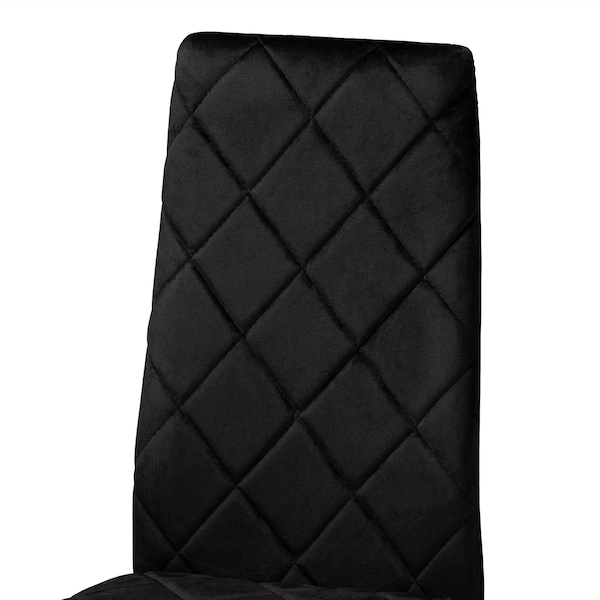 Baxton Studio Blaise Glam and Luxe Black Velvet Upholstered and Gold Finished Metal Dining Chair Set (4PC) - 194-4PC-11776-ZORO