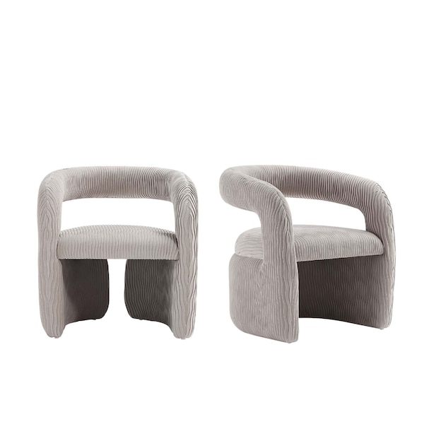 Manhattan Comfort Corvette Dining Chairs in Dove, 2PK - 2-AC068-DO