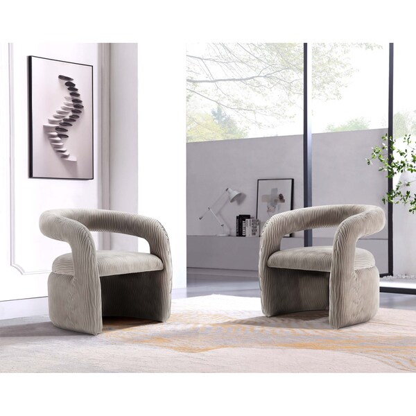 Manhattan Comfort Corvette Dining Chairs in Dove, 2PK - 2-AC068-DO