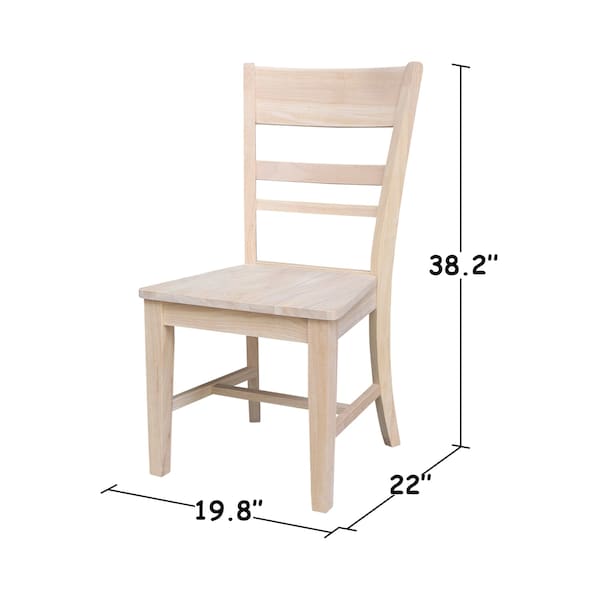 International Concepts Quincy Solid Wood Dining Chairs - Set of 2 - Unfinished - CI-67P