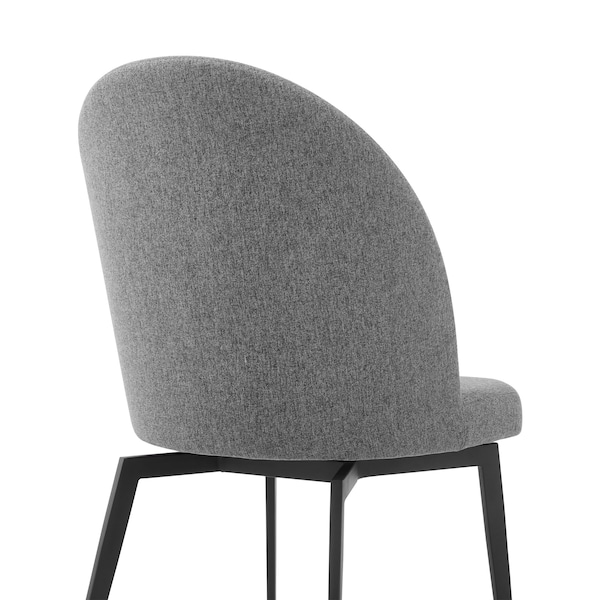 Armen Living Sunny Swivel Gray Fabric and Metal Dining Room Chairs - Set of 2 - LCSNSIGR