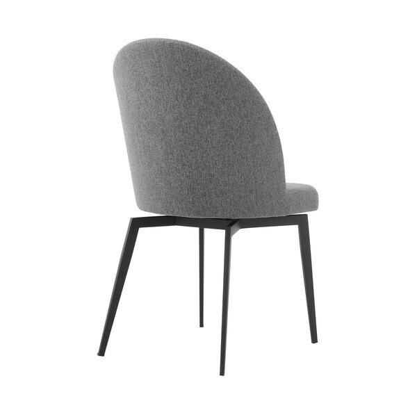 Armen Living Sunny Swivel Gray Fabric and Metal Dining Room Chairs - Set of 2 - LCSNSIGR