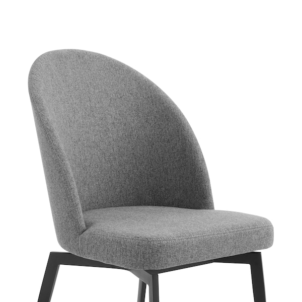 Armen Living Sunny Swivel Gray Fabric and Metal Dining Room Chairs - Set of 2 - LCSNSIGR