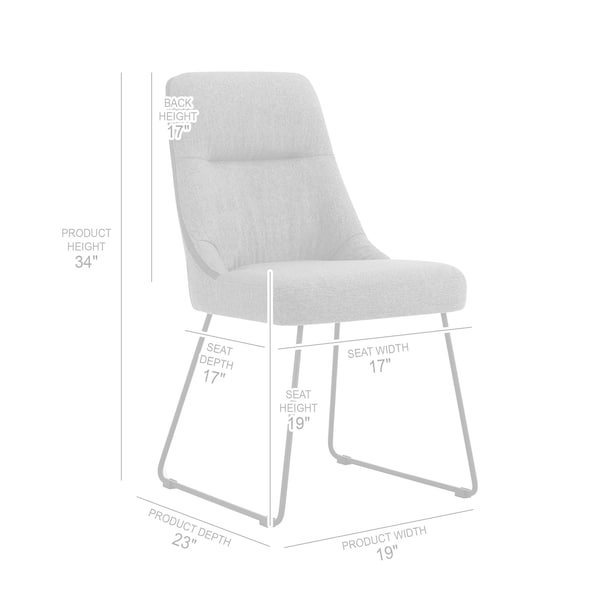 Armen Living Sunny Swivel Gray Fabric and Metal Dining Room Chairs - Set of 2 - LCSNSIGR