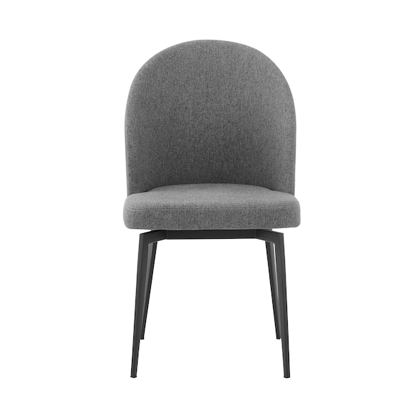 Armen Living Sunny Swivel Gray Fabric and Metal Dining Room Chairs - Set of 2 - LCSNSIGR