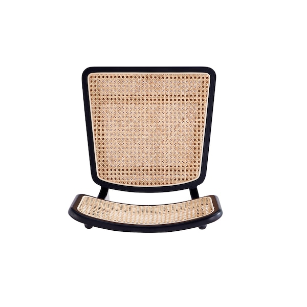 Manhattan Comfort Giverny Dining Chair in Black and Natural Cane, Set of 2 - DCCA04-BK