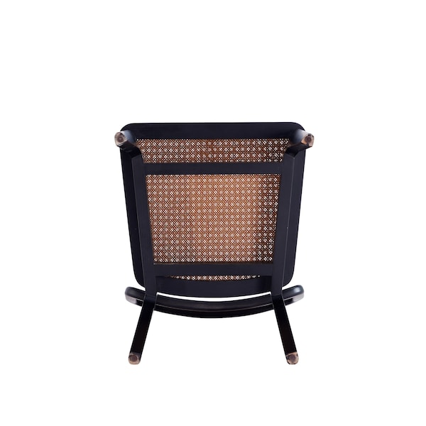 Manhattan Comfort Giverny Dining Chair in Black and Natural Cane, Set of 2 - DCCA04-BK