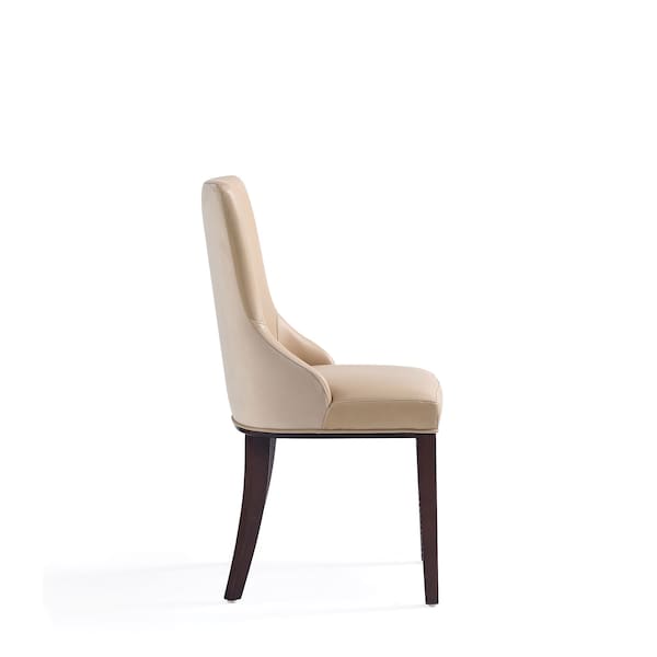 Manhattan Comfort Shubert 8-Piece Faux Leather and Velvet Dining Chair Set in Tan - 8-DC055AR-TN