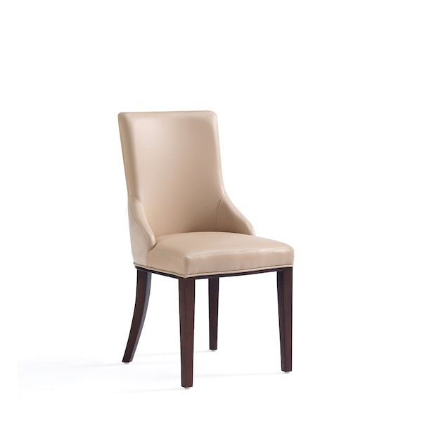 Manhattan Comfort Shubert 8-Piece Faux Leather and Velvet Dining Chair Set in Tan - 8-DC055AR-TN