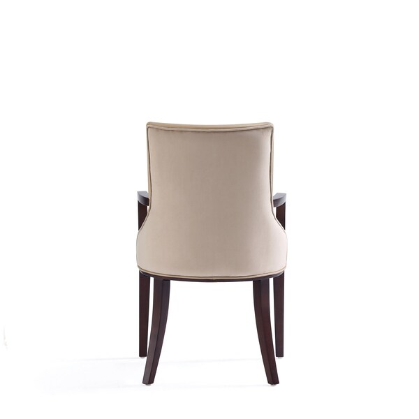Manhattan Comfort Shubert 8-Piece Faux Leather and Velvet Dining Chair Set in Tan - 8-DC055AR-TN