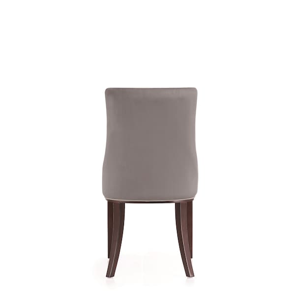 Manhattan Comfort Shubert Faux Leather and Velvet Dining Chair in Light Grey - Set of 2 - DC055-LG
