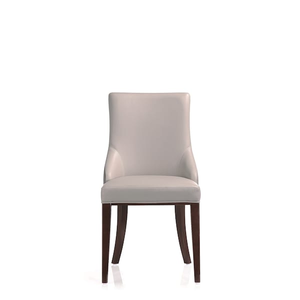 Manhattan Comfort Shubert Faux Leather and Velvet Dining Chair in Light Grey - Set of 2 - DC055-LG
