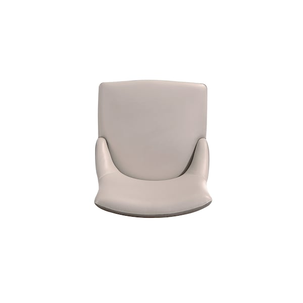 Manhattan Comfort Shubert Faux Leather and Velvet Dining Chair in Light Grey - Set of 2 - DC055-LG