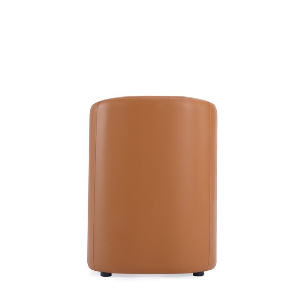 Manhattan Comfort Anna Round Faux Leather Dining Armchair in Saddle - DC059AR-SA