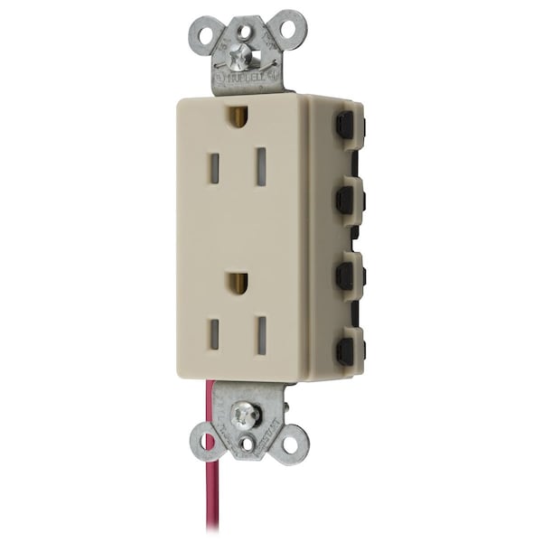 Hubbell Wiring Device-Kellems Straight Blade Devices, Receptacles, Split Circuit, Tamper Resistant, Style Line Decorator Duplex, SNAPConnect, 15A 125V, 5-15R - SNAP2152ISCTRA