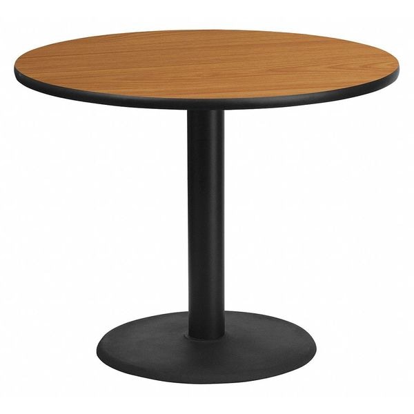 Flash Furniture Round Natural Laminate Table, 36" W, 36" L, 31.125" H, Laminate Top, Wood Grain - XU-RD-36-NATTB-TR24-GG